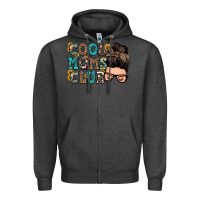 Charcoal Heather cool moms club messy bun Zipper Hoodie - Zillion Design Studio