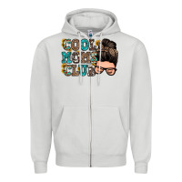 Dove Grey cool moms club messy bun Zipper Hoodie - Zillion Design Studio