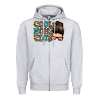 Heather Grey cool moms club messy bun Zipper Hoodie - Zillion Design Studio