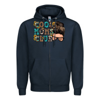 Navy cool moms club messy bun Zipper Hoodie - Zillion Design Studio