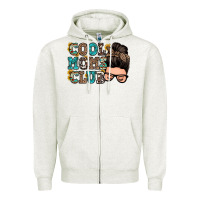 Oatmeal Heather cool moms club messy bun Zipper Hoodie - Zillion Design Studio