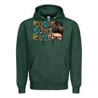 Sports Green cool moms club messy bun Zipper Hoodie - Zillion Design Studio
