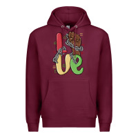 Burgundy love juneteenth Premium Hoodie - MaliasSmallBusiness