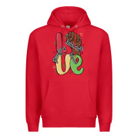 Red love juneteenth Premium Hoodie - MaliasSmallBusiness