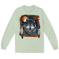 Matcha wolf and feathers Long Sleeve Tee - RanaPortraitStore