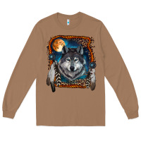 Toasted Coconut wolf and feathers Long Sleeve Tee - RanaPortraitStore