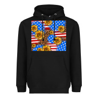 Black basic sunflower and leopard Heavyweight Hoodie - AdoDesignShop