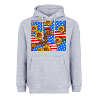 Heather Grey basic sunflower and leopard Heavyweight Hoodie - AdoDesignShop
