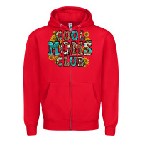 Red cool moms club Zipper Hoodie - Zillion Design Studio