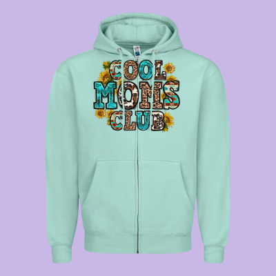 Cool Moms Club Zipper Hoodie Designed By Zillion Design Studio