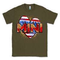 Army Green American mini heart Classic Tee - Zillion Design Studio
