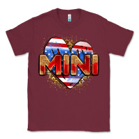 Burgundy American mini heart Classic Tee - Zillion Design Studio