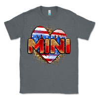 Charcoal Heather American mini heart Classic Tee - Zillion Design Studio