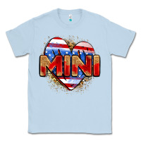 Dusty Blue American mini heart Classic Tee - Zillion Design Studio