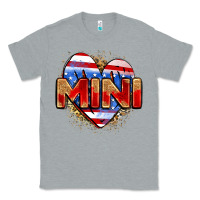 Heather Grey American mini heart Classic Tee - Zillion Design Studio