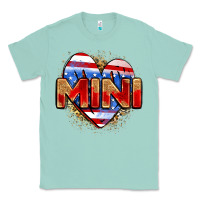 Seafoam American mini heart Classic Tee - Zillion Design Studio