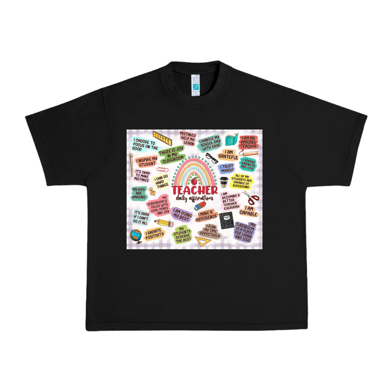 Teacher Daily Affirmations Urban Heavy Tee by MaliasSmallBusiness | Teevron
