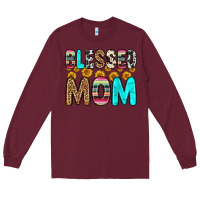 Burgundy blessed mom Long Sleeve Tee - Zillion Design Studio