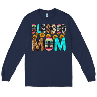 Navy blessed mom Long Sleeve Tee - Zillion Design Studio