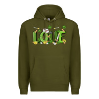 Army Green st patricks love nurse Premium Hoodie - MaliasSmallBusiness