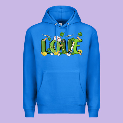 St Patricks Love Nurse Premium Hoodie Designed By Maliassmallbusiness