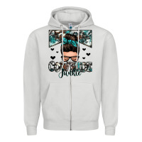 Cowhide Junkie Messy Bun Zipper Hoodie | Teevron