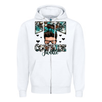 White cowhide junkie messy bun Zipper Hoodie - Zillion Design Studio