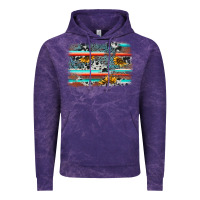 Cloud Purple serape cowhide sunflower background Vintage Hoodie - AdoDesignShop