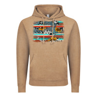 Serape Cowhide Sunflower Background Vintage Hoodie | Teevron