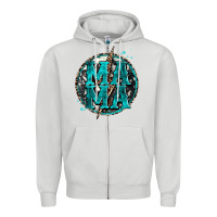 Dove Grey cowhide mama lighting bolt Zipper Hoodie - Zillion Design Studio