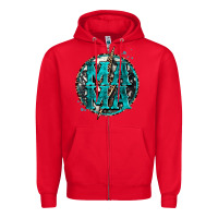 Red cowhide mama lighting bolt Zipper Hoodie - Zillion Design Studio
