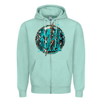 Seafoam cowhide mama lighting bolt Zipper Hoodie - Zillion Design Studio