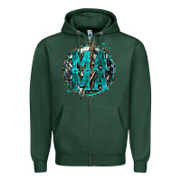 Sports Green cowhide mama lighting bolt Zipper Hoodie - Zillion Design Studio