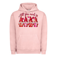 Pigment Salmon all you need is love Urban Hoodie - NancyCooperArtShop