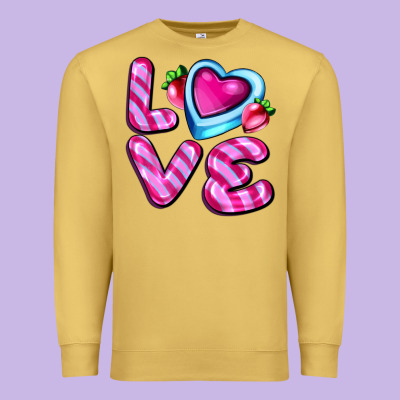 Love With Strawberry Candy Premium Sweatshirt Designed By Adodesignshop