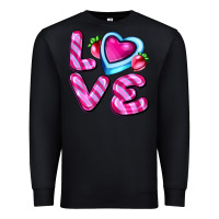 Black love with strawberry candy Premium Sweatshirt - AdoDesignShop