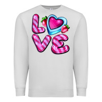 Dove Grey love with strawberry candy Premium Sweatshirt - AdoDesignShop