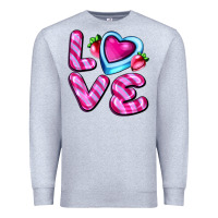 Heather Grey love with strawberry candy Premium Sweatshirt - AdoDesignShop