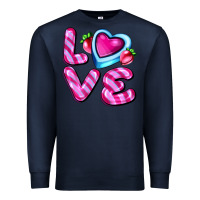 Navy love with strawberry candy Premium Sweatshirt - AdoDesignShop