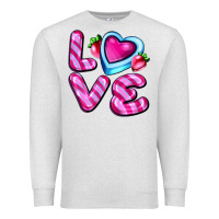 Oatmeal Heather love with strawberry candy Premium Sweatshirt - AdoDesignShop