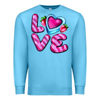 Ocean Blue love with strawberry candy Premium Sweatshirt - AdoDesignShop