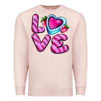 Pale Pink love with strawberry candy Premium Sweatshirt - AdoDesignShop