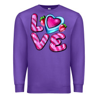 Purple love with strawberry candy Premium Sweatshirt - AdoDesignShop