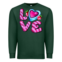 Sports Green love with strawberry candy Premium Sweatshirt - AdoDesignShop
