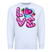 White love with strawberry candy Premium Sweatshirt - AdoDesignShop