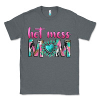 Charcoal Heather hot mess mom Classic Tee - texasbilliewilder