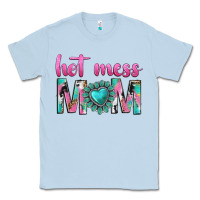 Dusty Blue hot mess mom Classic Tee - texasbilliewilder