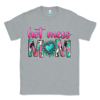 Heather Grey hot mess mom Classic Tee - texasbilliewilder