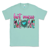 Seafoam hot mess mom Classic Tee - texasbilliewilder