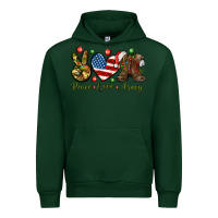 Forest Green peace love army christmas Urban Hoodie - NancyCooperArtShop